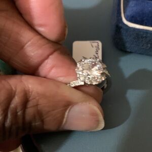 Elegant Sterling Silver 925 Adjustable Halo Ring size 6.5